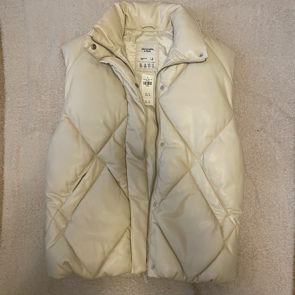 Abercrombie faux leather puffer vest